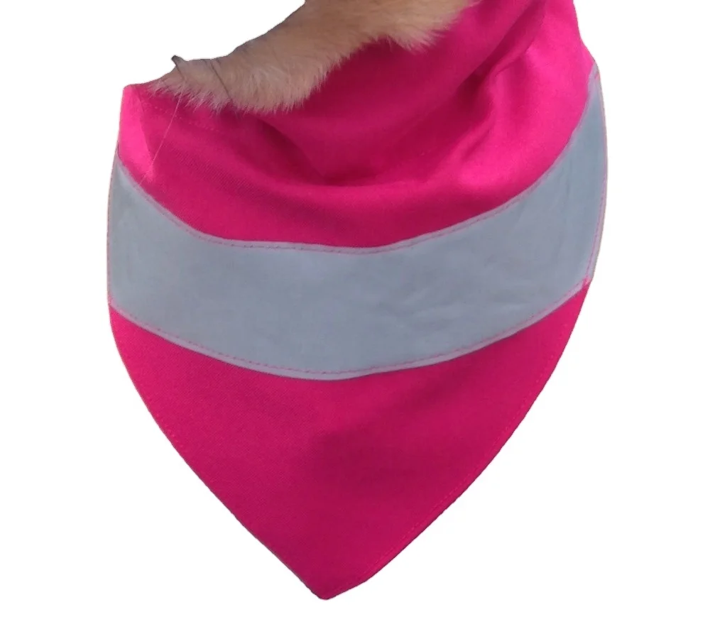 PERSONALISED yellow LARGE Hi Viz Reflective Dog Bandana Slip On Collar