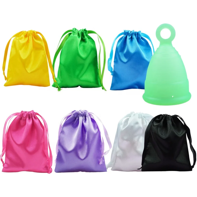 Copa Menstrual Bolsa Cloth bags For Reusable Menstrual Cup Packaging Bag  Silk Pouches Menstrual Cup Bag