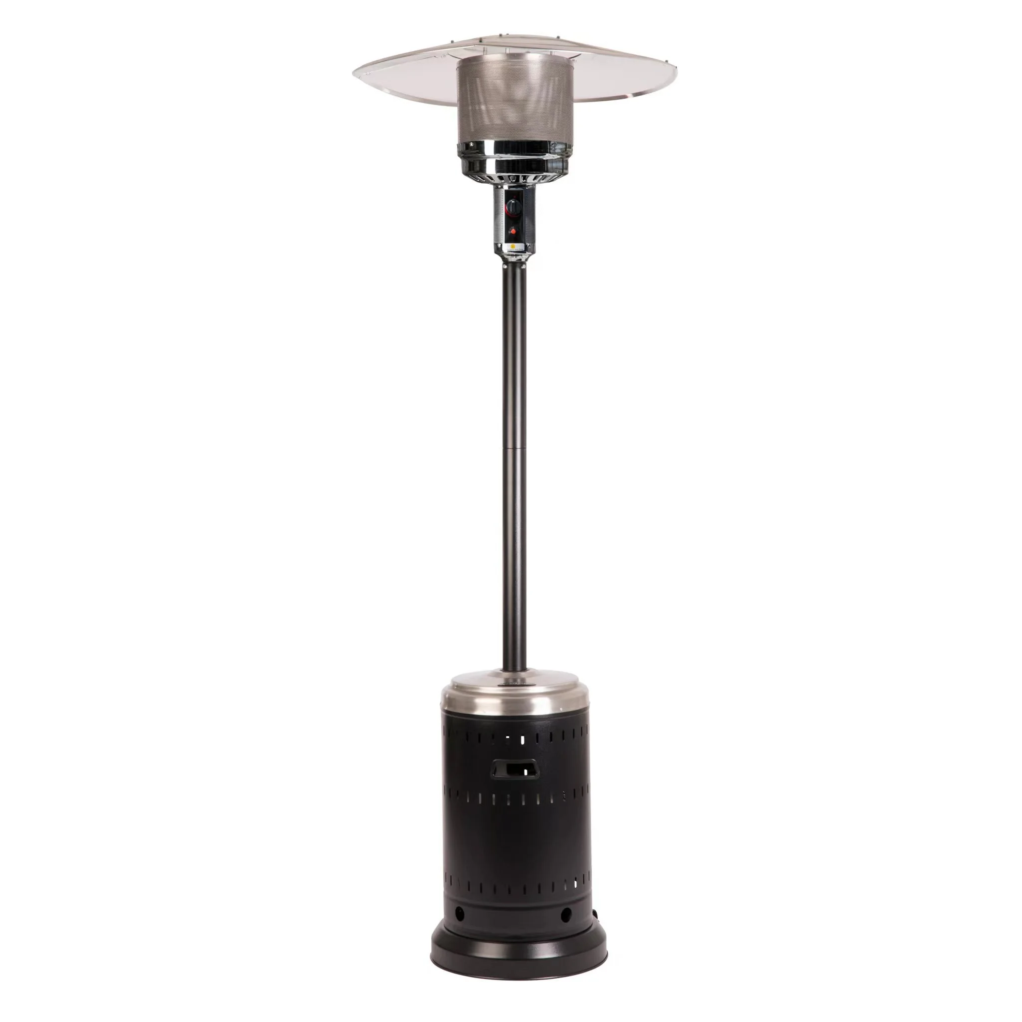 Outdoor Gas Patio Heater with Umbrella Installation Iron Mushroom Design for Natural Gas and LPG Propane Fuel Warm Function