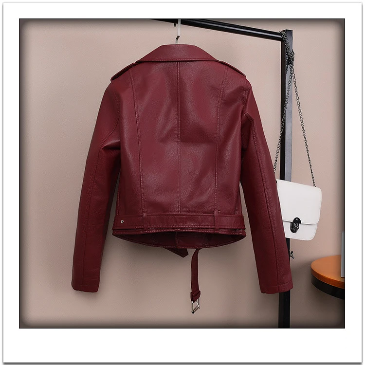 custom 2022 fashion bayan deri mont winter black coats biker motorcycle women pu leather jacket for ladies