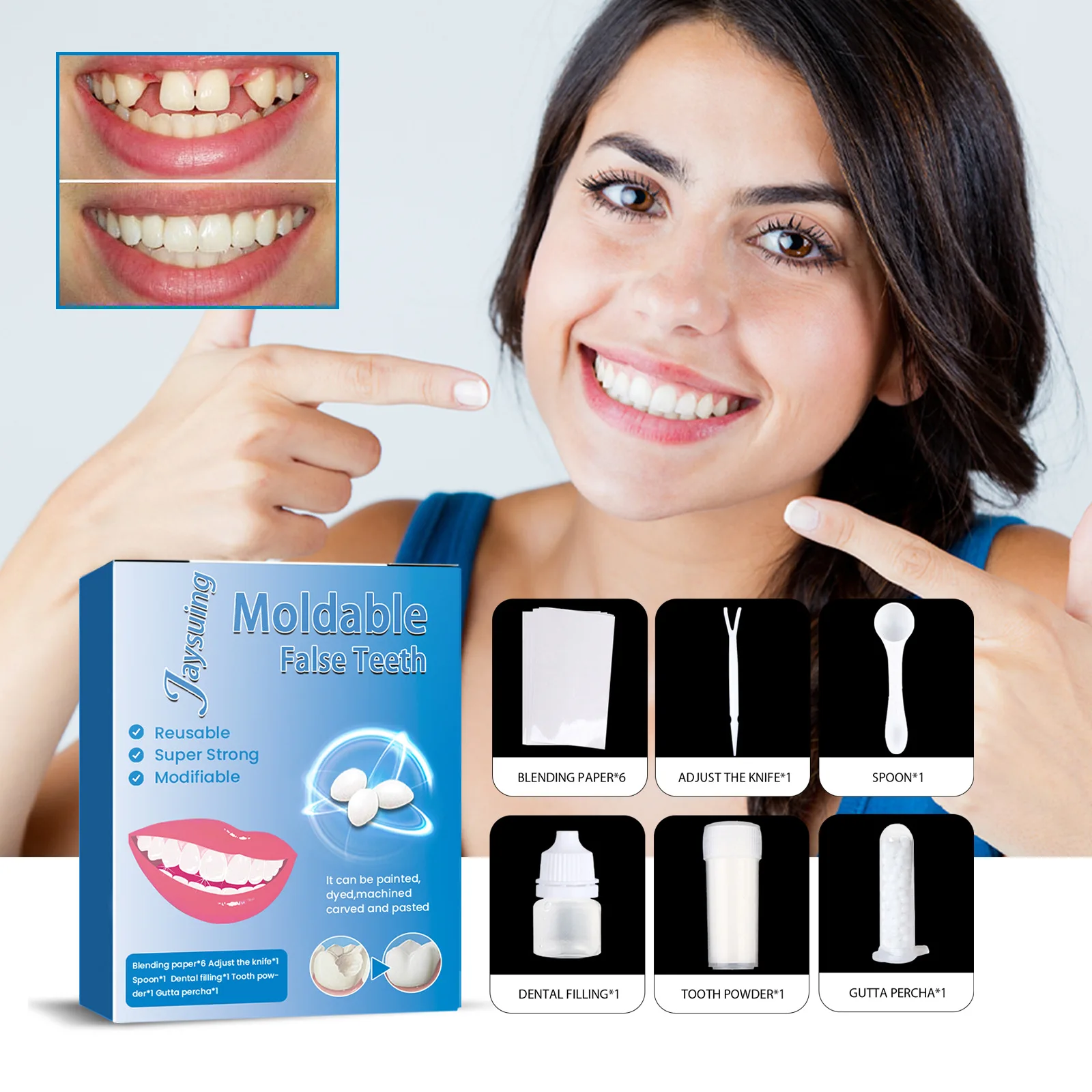 Teeth Whitening Temporary Filling Teeth Repair Broken Tooth Gaps Repair Glue Teeth resin repair filling material