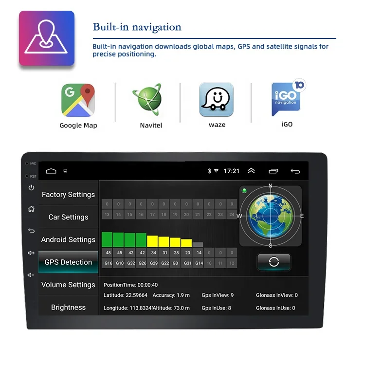 8.1GO мультимедийный автомобильный радиоприемник навигационная система GPS Android DVD-плеер стерео MP3 MP4 MP5