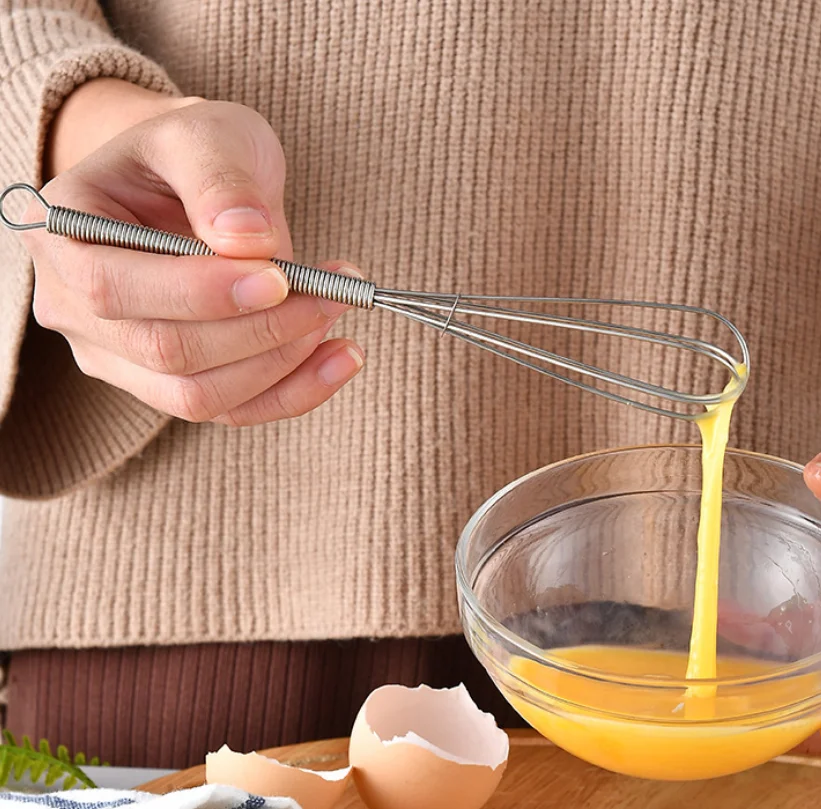 5 / 7 / 8 / 10 inch mini beater Milk Coffee Egg foam maker spring handle stainless steel whisk