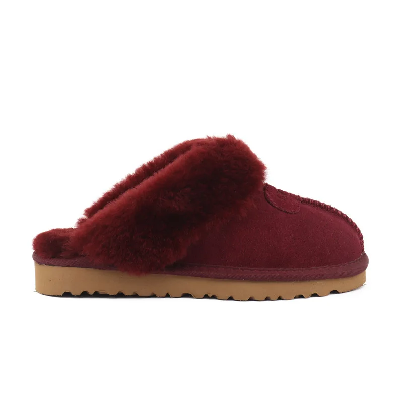 Dropshipping Winter Women Slipper For Women Sheepskin Slippers Closed Toe Fur Indoor High Quality Wool Oem Oxford Tpr