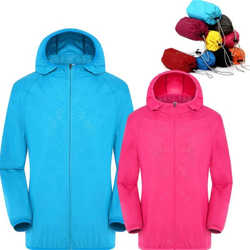 Camping Rain Jacket Men Women Waterproof Sun Protection Clothing Fishing Hunting Clothes Quick Dry Skin Windbreaker Anti UV Coat