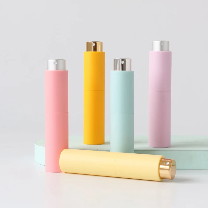 10ML Plastic Glass Small Slim PET Perfume Alcohol Liquid Pocket Airless Fine Mist Spray Bottles Keychain Sprayer Bottle Set