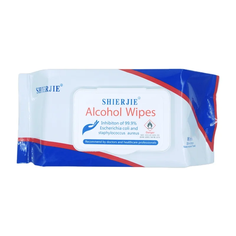 Оптовая 75% спиртовые антисептические влажные салфетки для дезинфекции