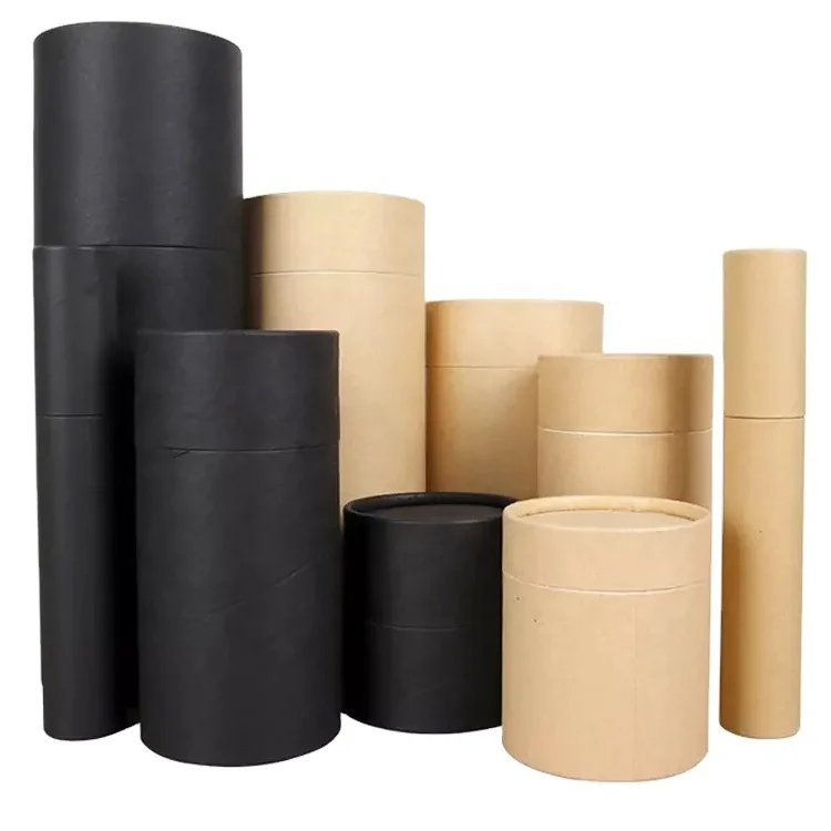 Customized carton box empty paper tube bottle protection kraft paper cylinder supplier