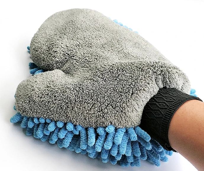 Microfiber Chenille Pets Dog Bath Cleaning Glove Super Drying