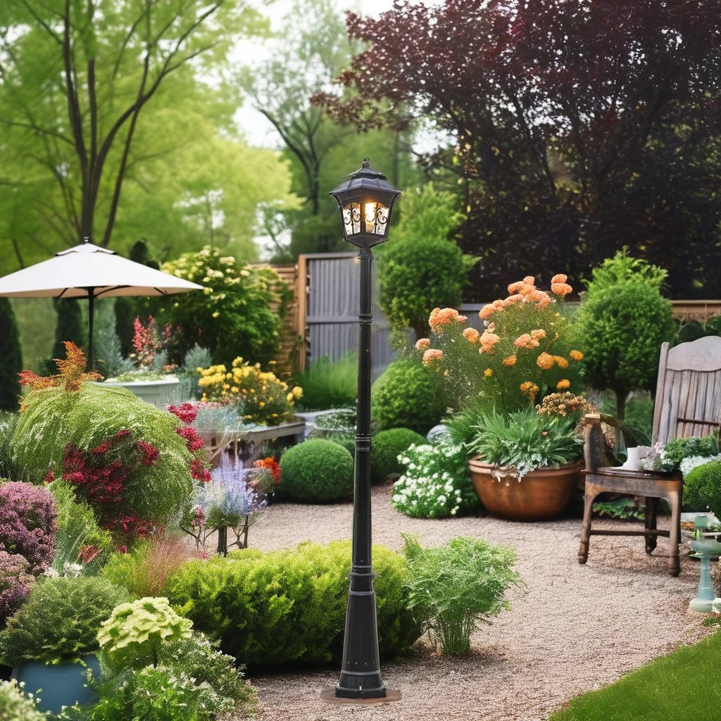 Classic European LED Post Top Lamp Vintage Antique Waterproof Street Light Garden Outdoor Post Light