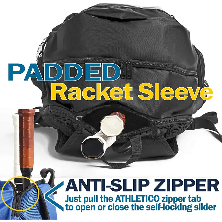 Backpack padel 20inch padded compartment polyester padel tennis racket backpack with shoe pocket