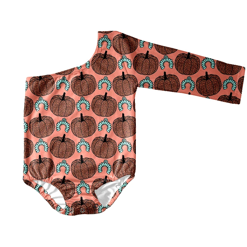 Autumn Cowgirl Print Baby Blouse Kids Infant One Shoulder Long Sleeve Shirts Western Crop Tops for Girl Children