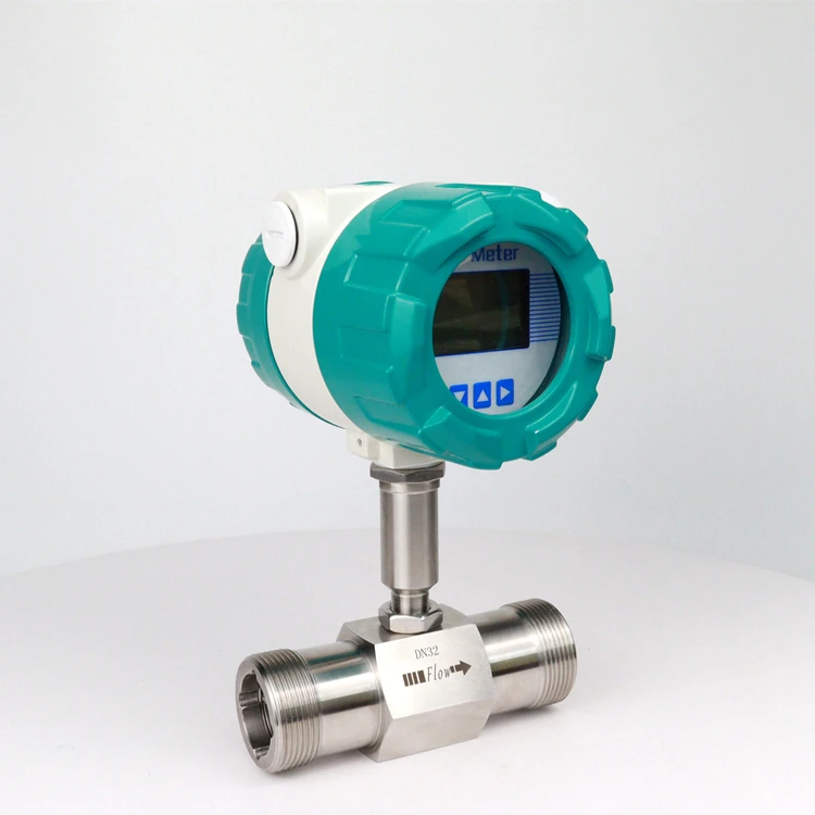 DN25 digital stainless steel flowmeter thread type high precision RS485 Hygienic health class turbine water flow meter price