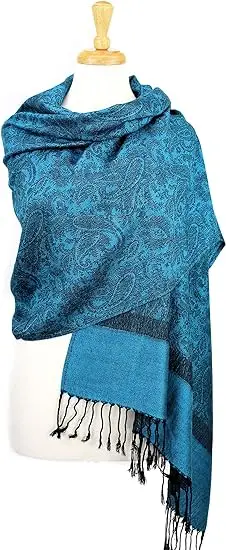 Light Weight High Quality Paisley Jacquard Pashmina Shawl Wrap Scarf for Women