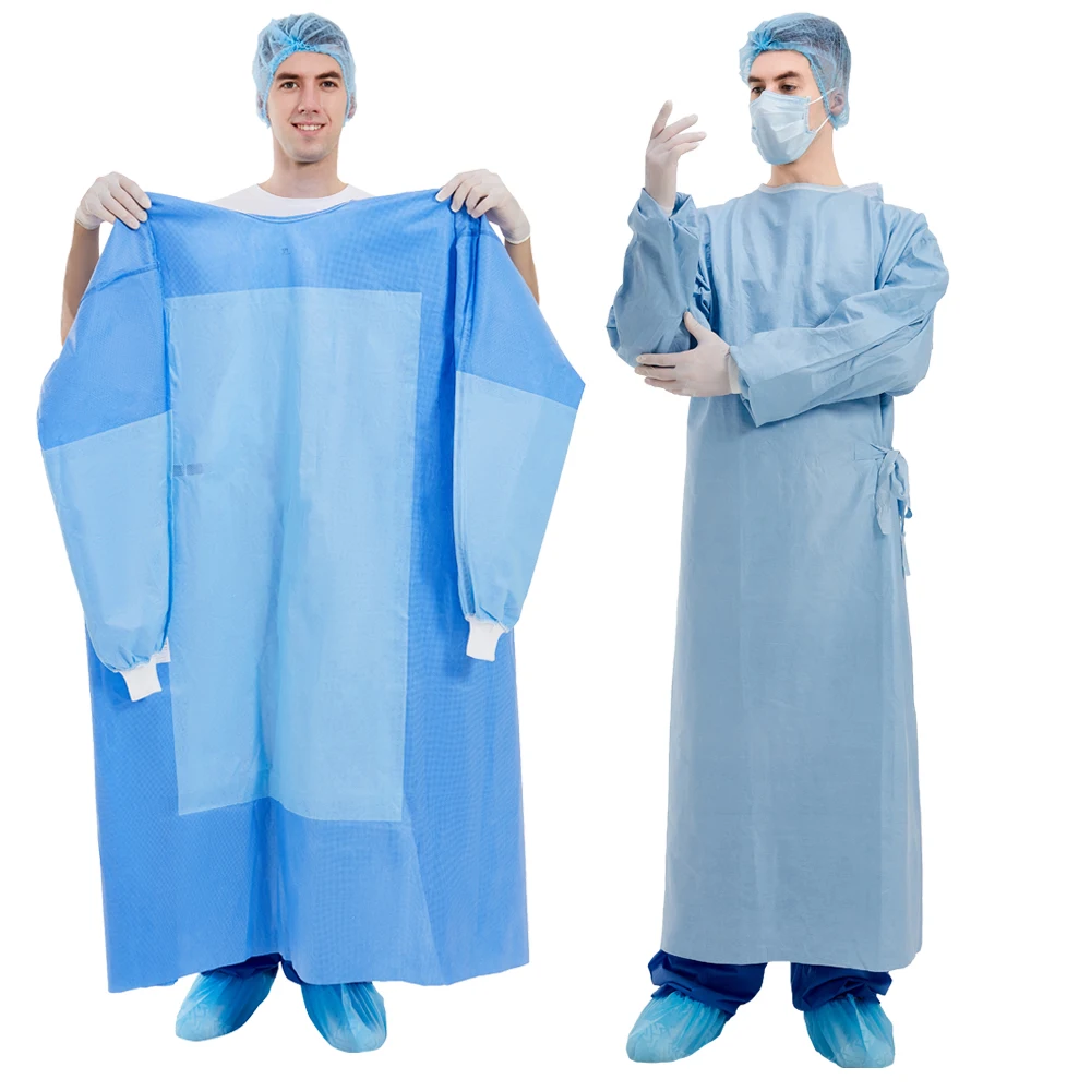 low price ce level 4 disposable spunlace medical doctor surgical gown for hospital