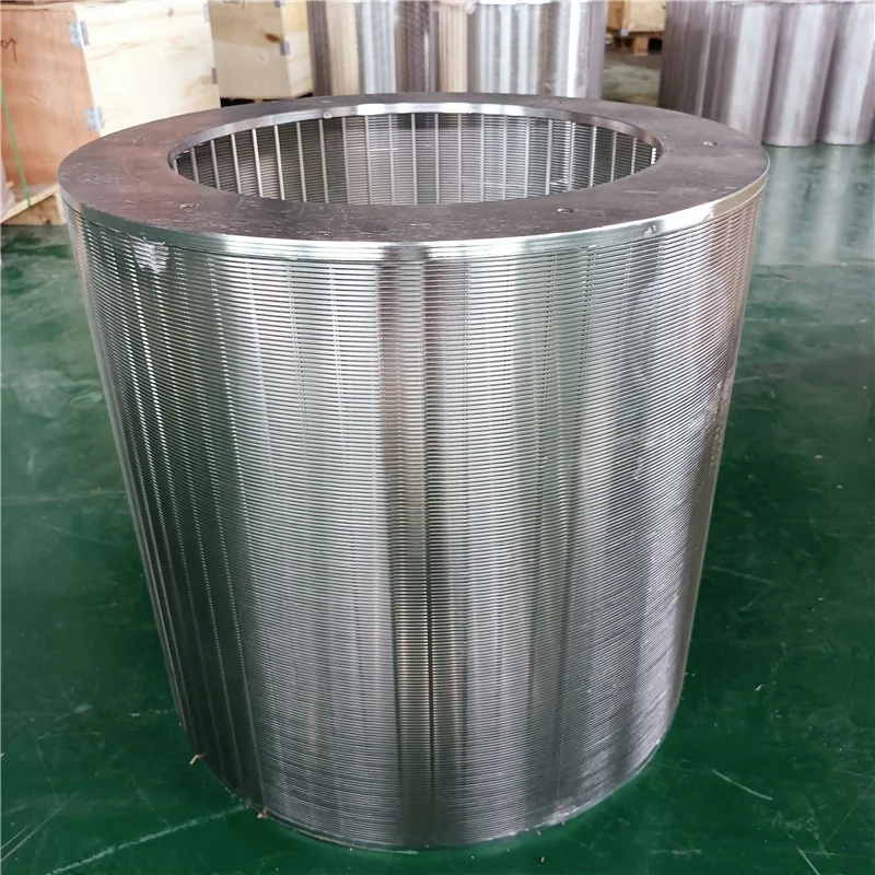 Stainless Steel 304 sludge dewatering wedge wire Trommel screen rotary filter drum