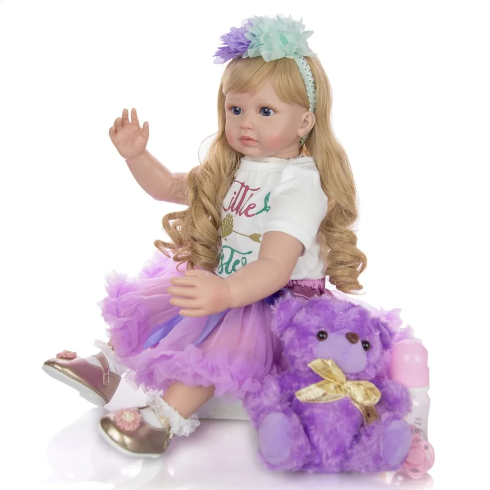Limited Edition 24 inch Reborn Baby Doll 60 cm Silicone Soft Lifelike Newborn Purple Princess Dolls For Child Menina Brinquedos