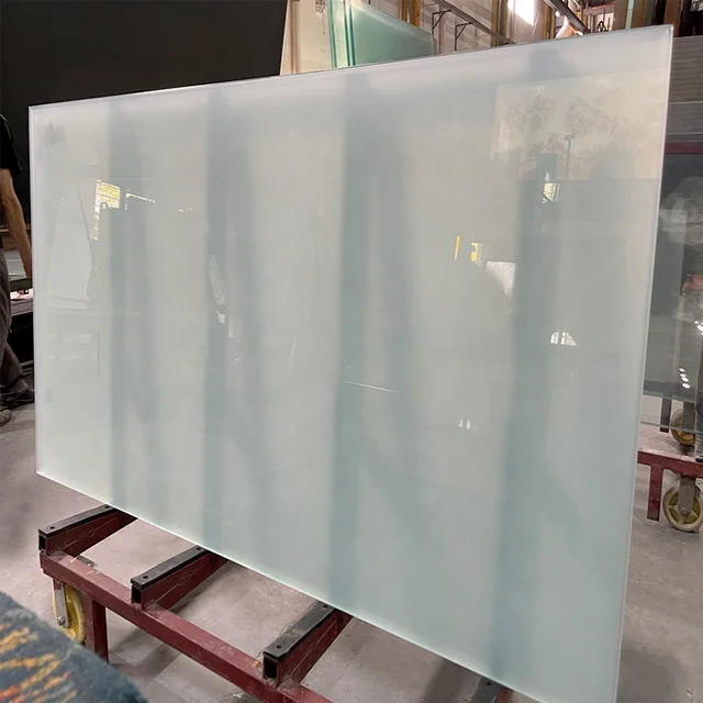 Glass factory provide construction material balcony fence glass/ frosted pattern Acid-Etched glass