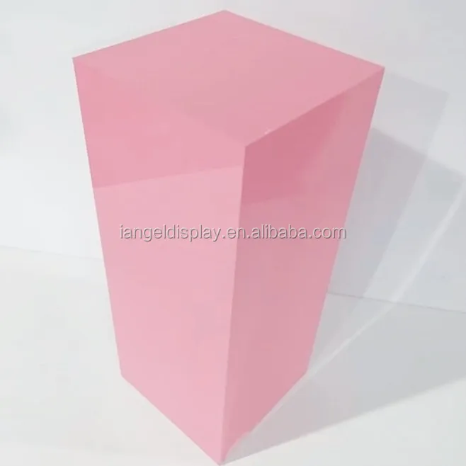 Iangel custom 70cm high acrylic white wedding decoration square column display rack