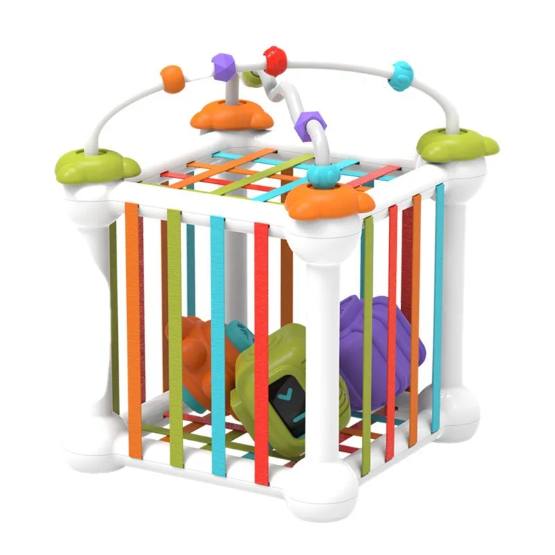 High quality Baby Shape Sorting 7-in-1  Multi Sensory Shape ToddlerToys Elastic Band Color Recognition Sensory Early Learning To