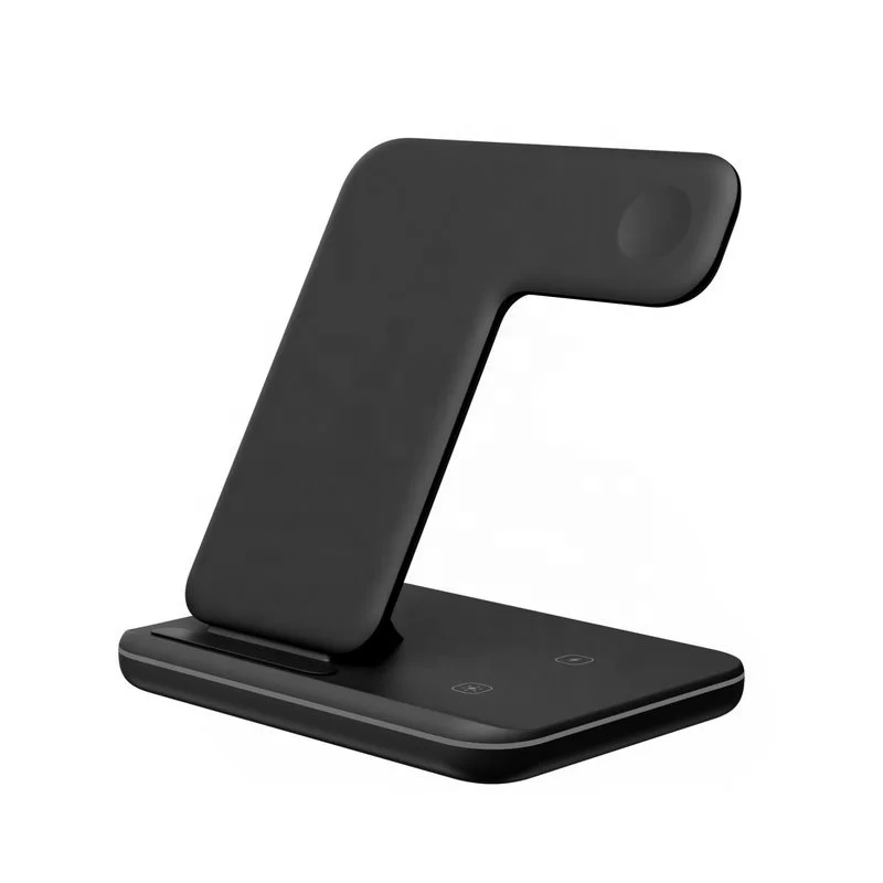 Wholesale Z5A 3 In 1 Wireless Fast Charger Station Private Mold 15W Charger Qi Wireless Charging Pad With LED Light For iPhone