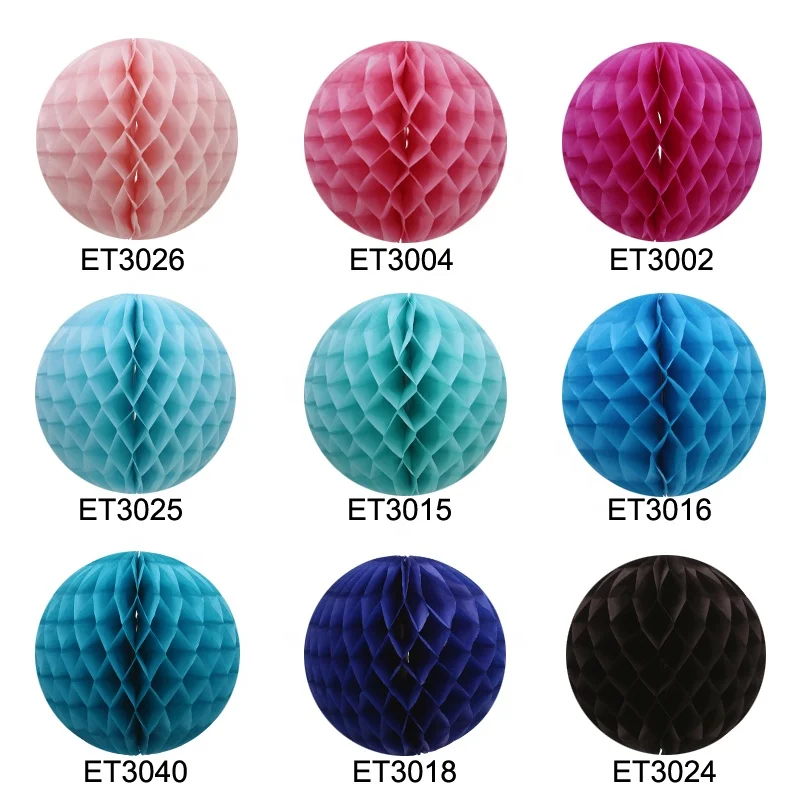 2021 wholesale Colorful Party supplies 25cm Tissue Paper Honeycomb Balls birthday wedding new year daily decorations