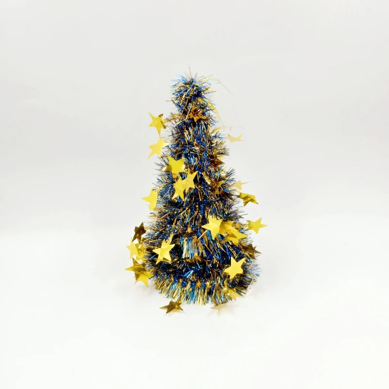 Brand New Moving Christmas Decoration Mini Tree Cheap star sequin accessory tinsel cone tree
