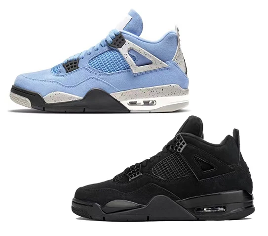 Wholesale  basketball shoes OG jordans 4s UNIVERSITY BLUE Oreo Culture Sneakers Fashion Retro 4 Black Cat Sneakers