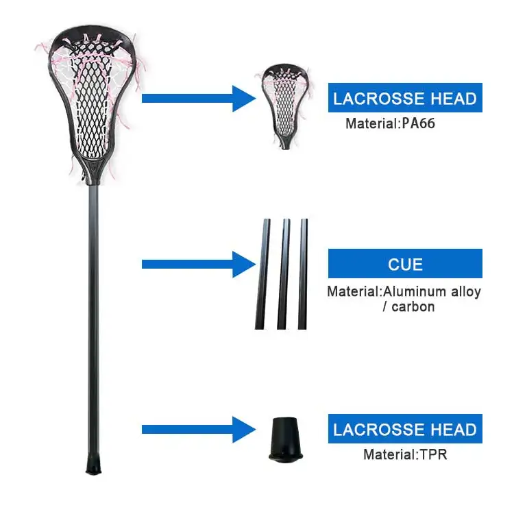 Women Aluminum Alloy Composite Carbon Lacrosse Shaft Lacrosse Stick Lacrosse Shaft Best Choice Custom Logo Man Defense Attack
