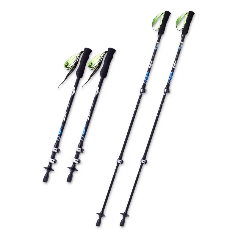 3 section 7075 ultra light foldable trekking poles climbing hiking sticks walking