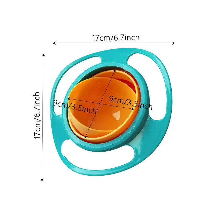 2024 New Customizable Safe Bpa Free Kids Plastic Anti Slip Baby Feeding Universal 360 Degree Baby Products Non Spill Bowl