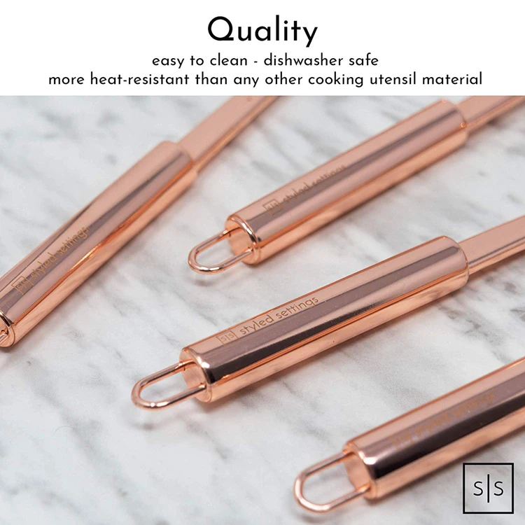 Chinese cooking tools type Rose gold stainless steel soup spoon kitchen ladle