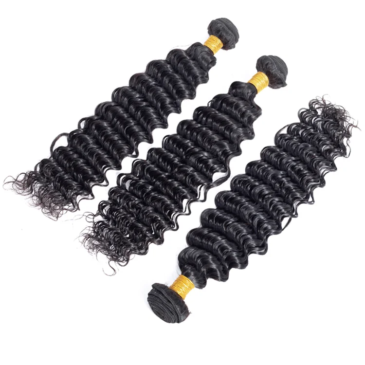 Peruvian Deep Wave Hair Bundles Deal Can Buy 1/3/4 Bundles 100% Remy Human Hair Extensions Peruvian Hair Bundles