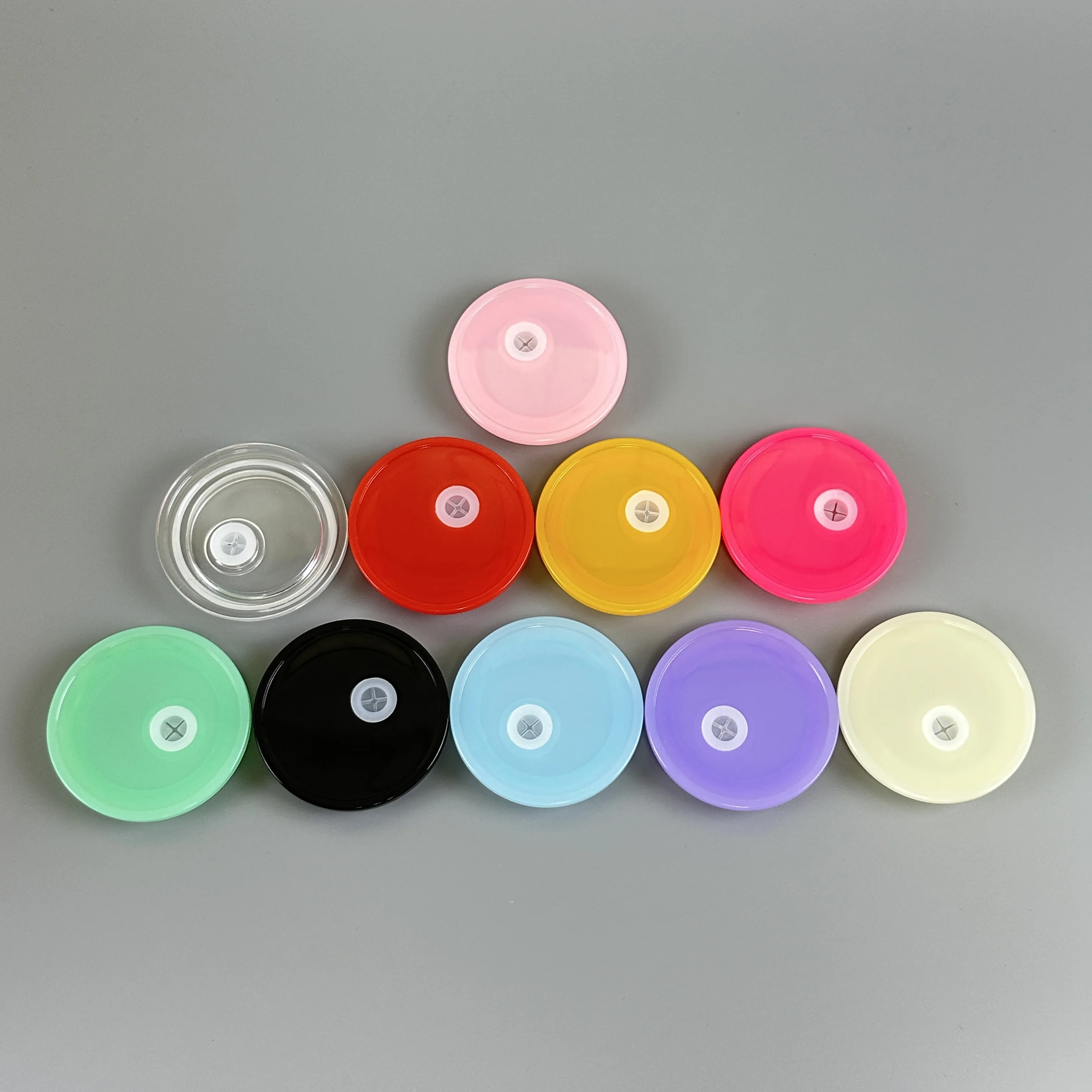 BPA free plastic pp lids for 16oz glass can red black pink clear Multicolor Leak-proof plastic acrylic cover lids for soda can