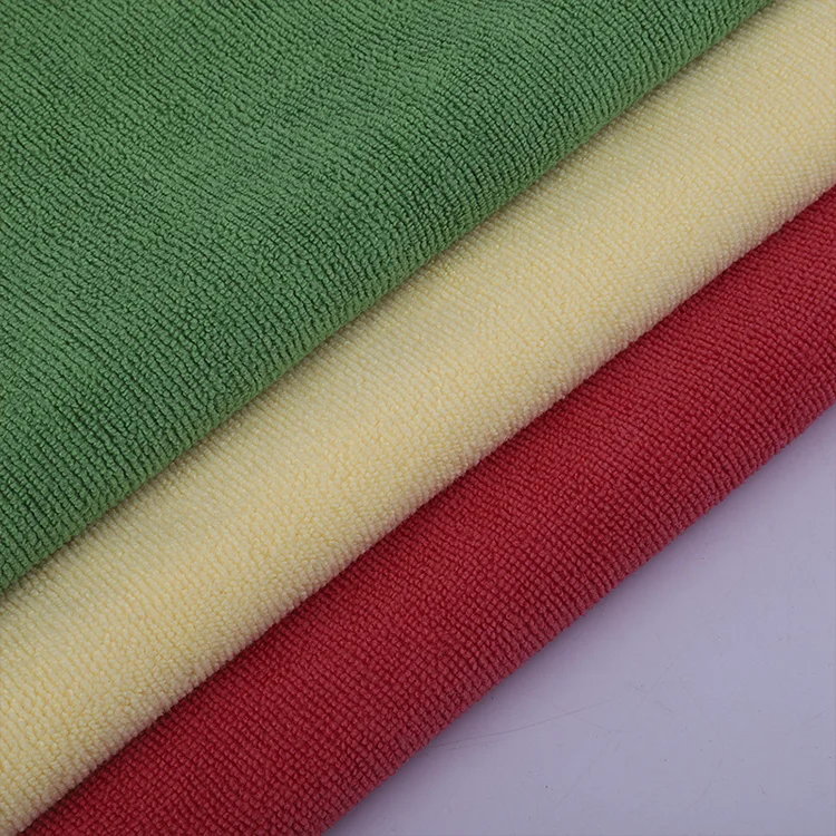 Polyester Brocade Warp Knitted Microfiber Terry Cloth Fabric For Hotel Towel Hair Drying Cap