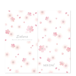 Nekoni Notebook Note Books Sakura Festival with Grid Paper 210mm x 110mm, 32 Sheets/64 Pages Per Pad for Handbook