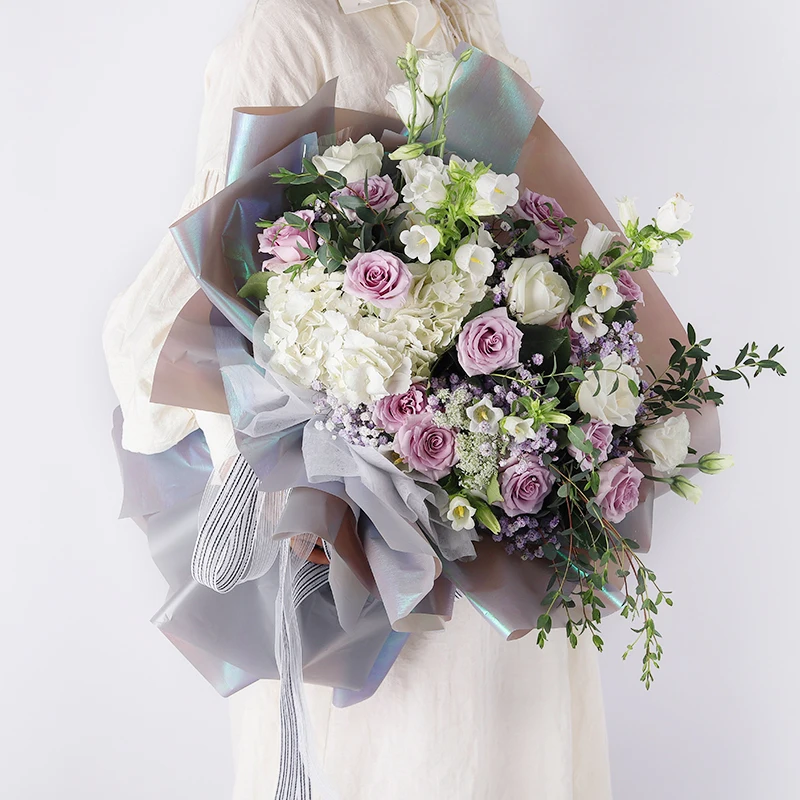 Пользовательская блестящая печатная упаковочная бумага Яркая Цветная для