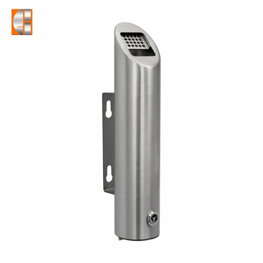 Stainless steel cigarette bin wall mounted ashtray ash disposal outdoor cigarette bin custom OEM ashtray supplier