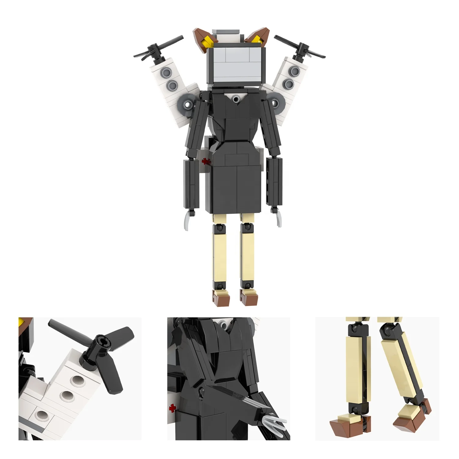 MOC1376 MOC1379 MOC1380 MOC1395 MOC1397 Upgraded TV Building Blocks for Kids MOC Bricks Parts Toys Building