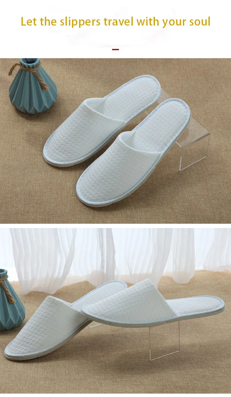 Amazon Hot Sale Wholesale Hotel Waffle Slippers Disposable No Logo Eco Custom Womens Men Bedroom Indoor Spa Slipper For Hotels