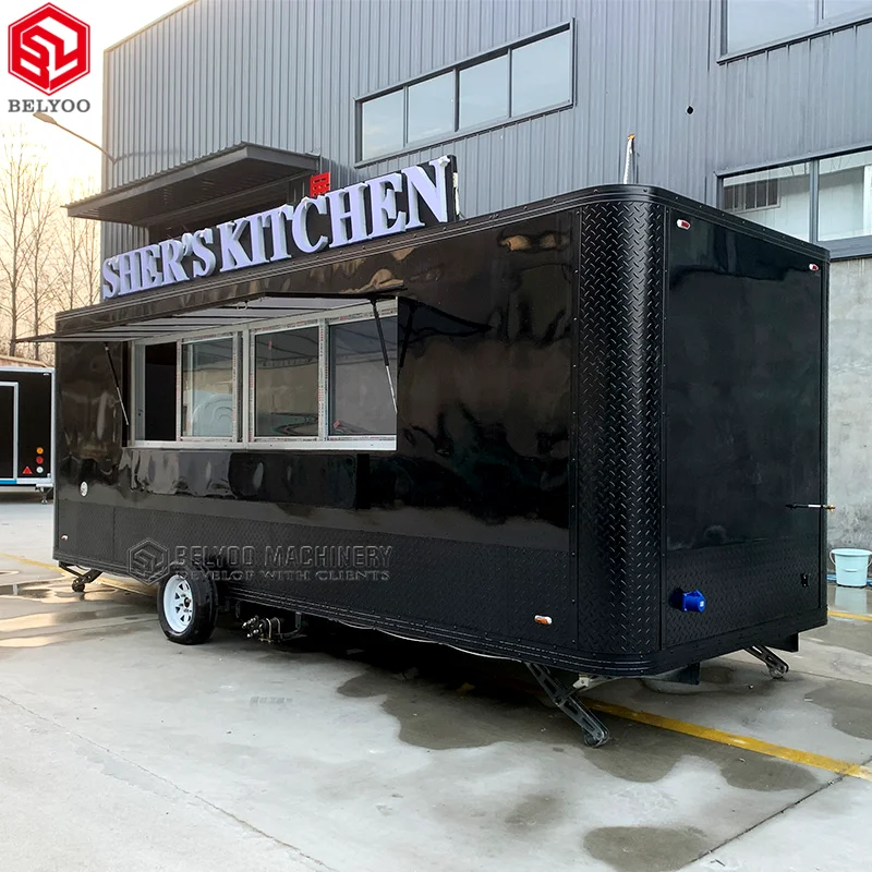 High Quality Customized Logo Food Truck Hot Dog New Ice Cream Cart For Sale Donut Trailer Mobile Fast Food Truck