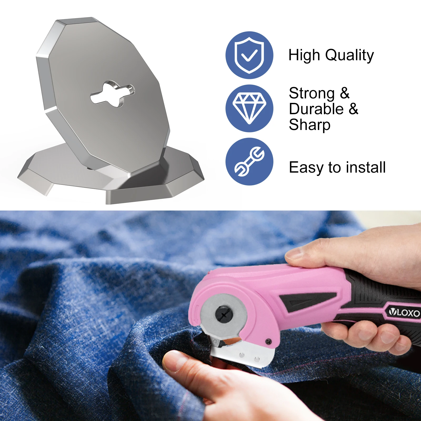 VLOXO Tailor Leather Cutting Scissor Carpet Rug Round Electric Fabric Cloth Scissors for fabric cutting