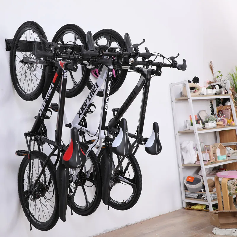 Garage Bike Rack Wall Mounted Bicycle Storage Hanger Adjustable Hooks Universal for Indoor & Home