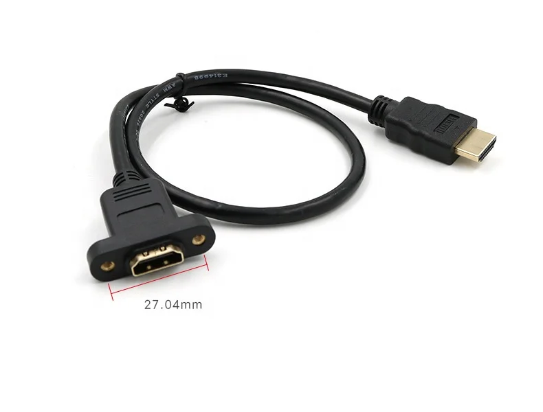 30cm 50cm 60cm 1m 1.5m Gold Plated HDMI Extension Cable Male to Female With Screw Panel Mount V1.4 For 1080P PSP HDTV