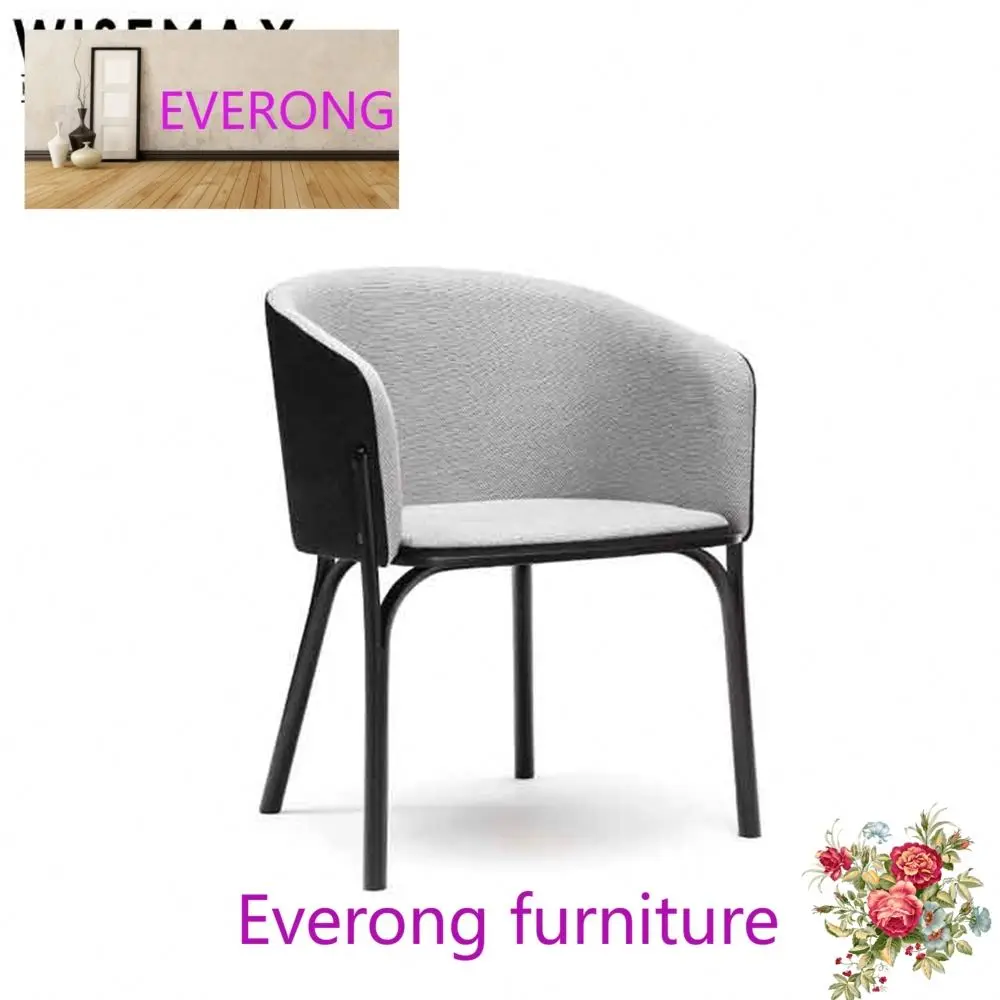 EV FURNITURE Restaurant dining room wooden armchair leather fabric upholstery comfortable dining chair