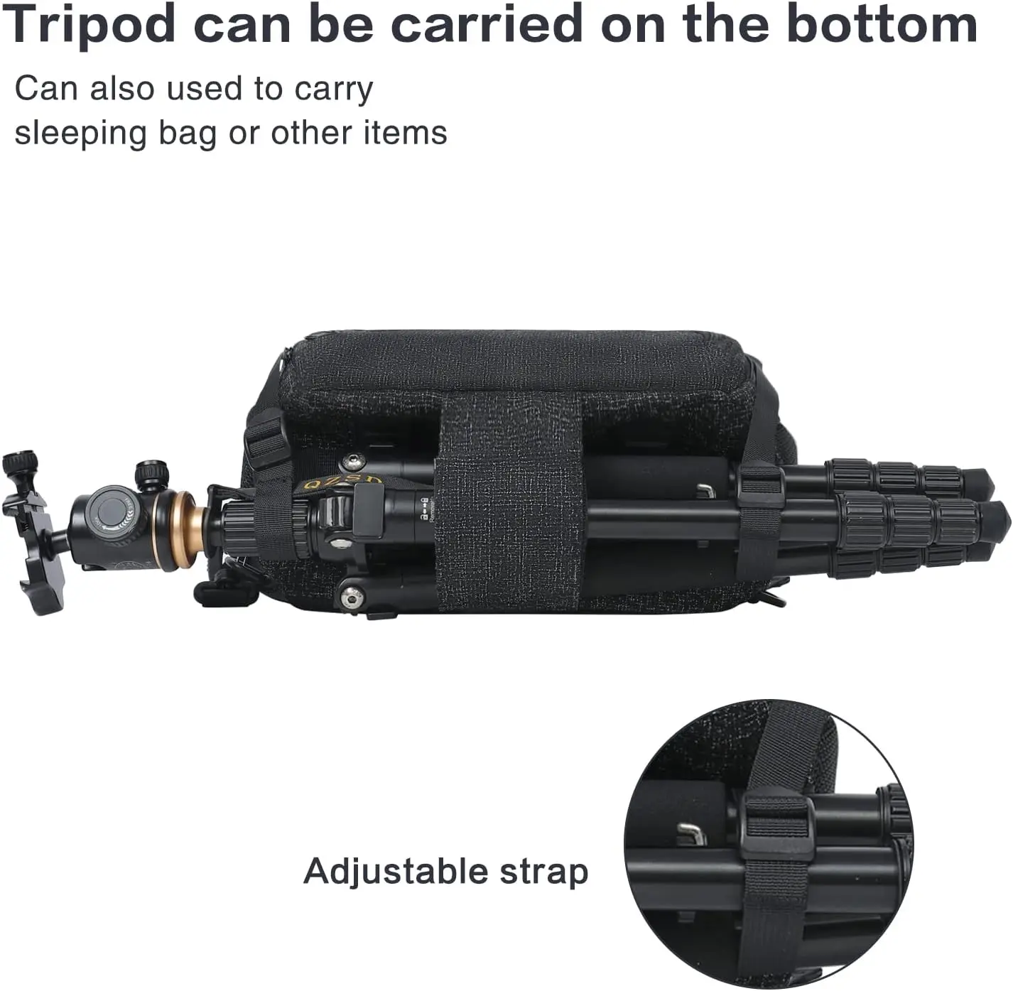 Camera Bag Sling Backpack, DSLR/SLR/Mirrorless Photography Waterproof Camera Case Crossbody Shoulder Bag with Tripod Holder