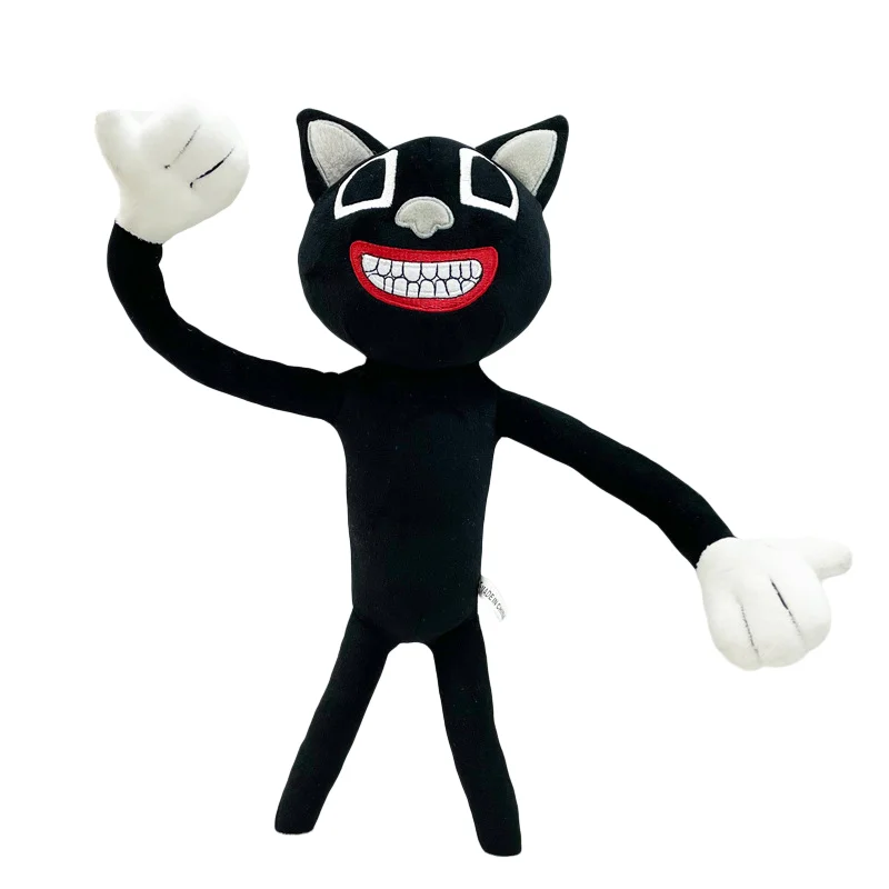High Quality 35-55cm Plush Toy Folding Funny Horror Character Plush Doll Black Cat Dog