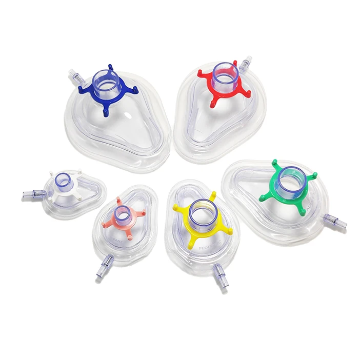Medical Disposable Multi Size 0# 1# 2# 3# 4# 5# 6# Soft Comfortable Easy Grip Medical Breathing Anesthesia Face Mask