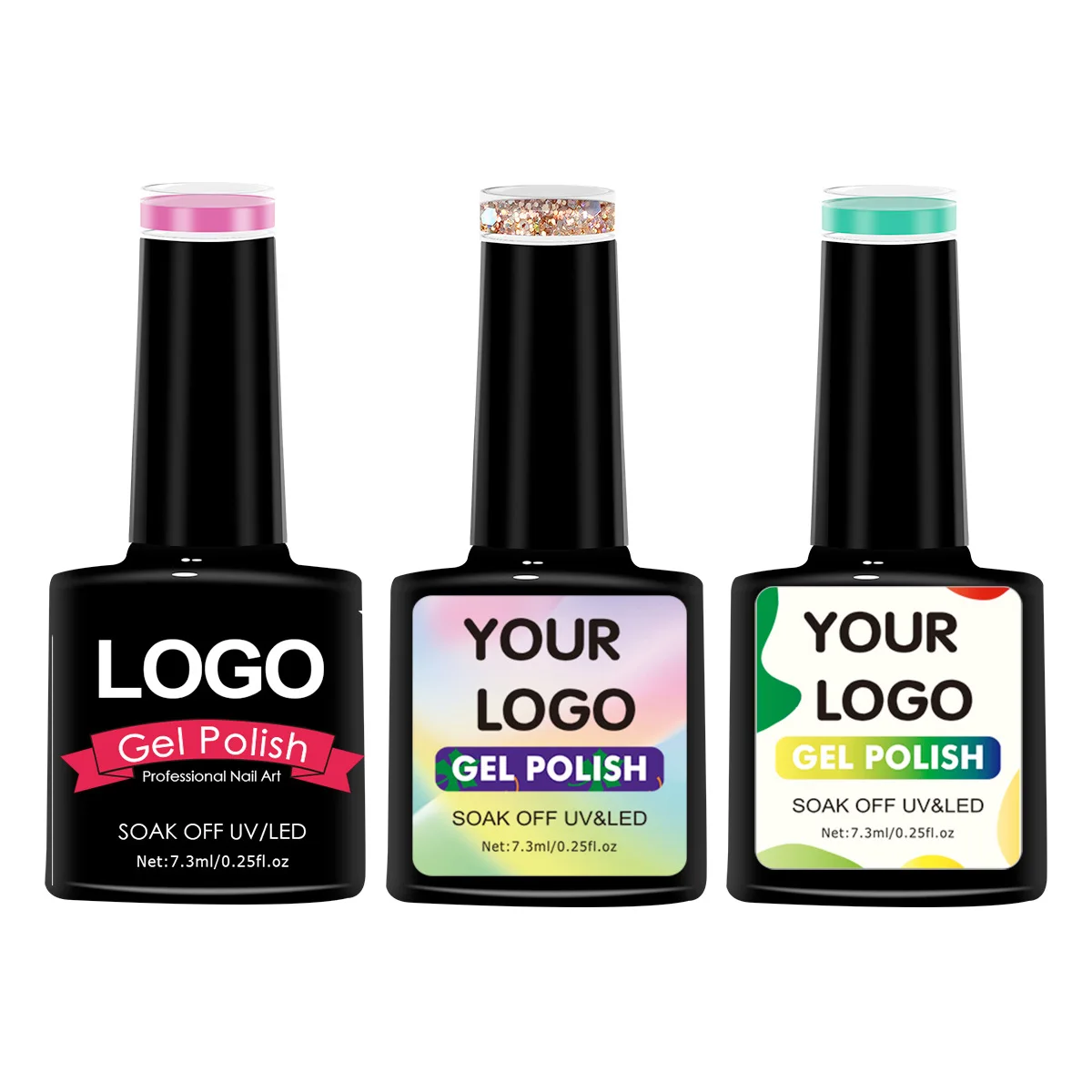 1 Pcs 15ml Pure Black Color Gel Polish Set Soak Off LED Long-Wear Mirror Shine Essential Nail Gel Salon