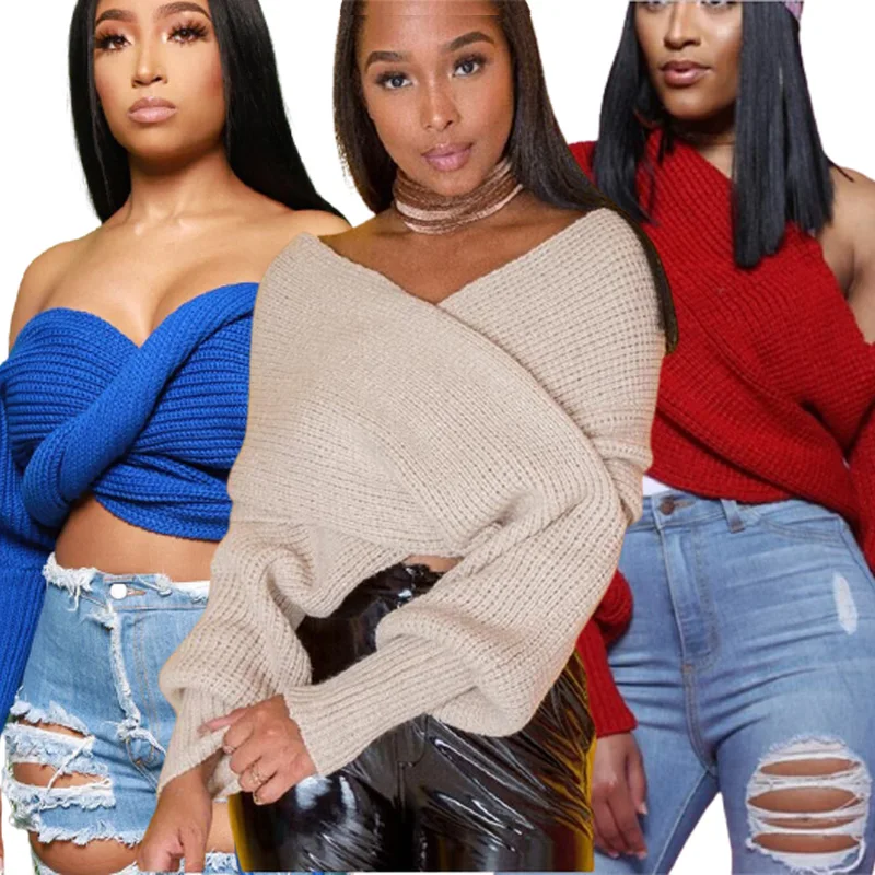 2021 Fall Winter Women Clothing Solid Color Plus Size Pullover Knit Jumper Women Sweater